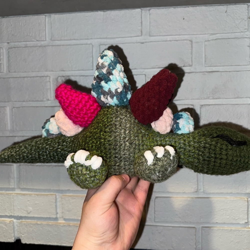 Colorful Dinosaur Crochet Plush Toy
